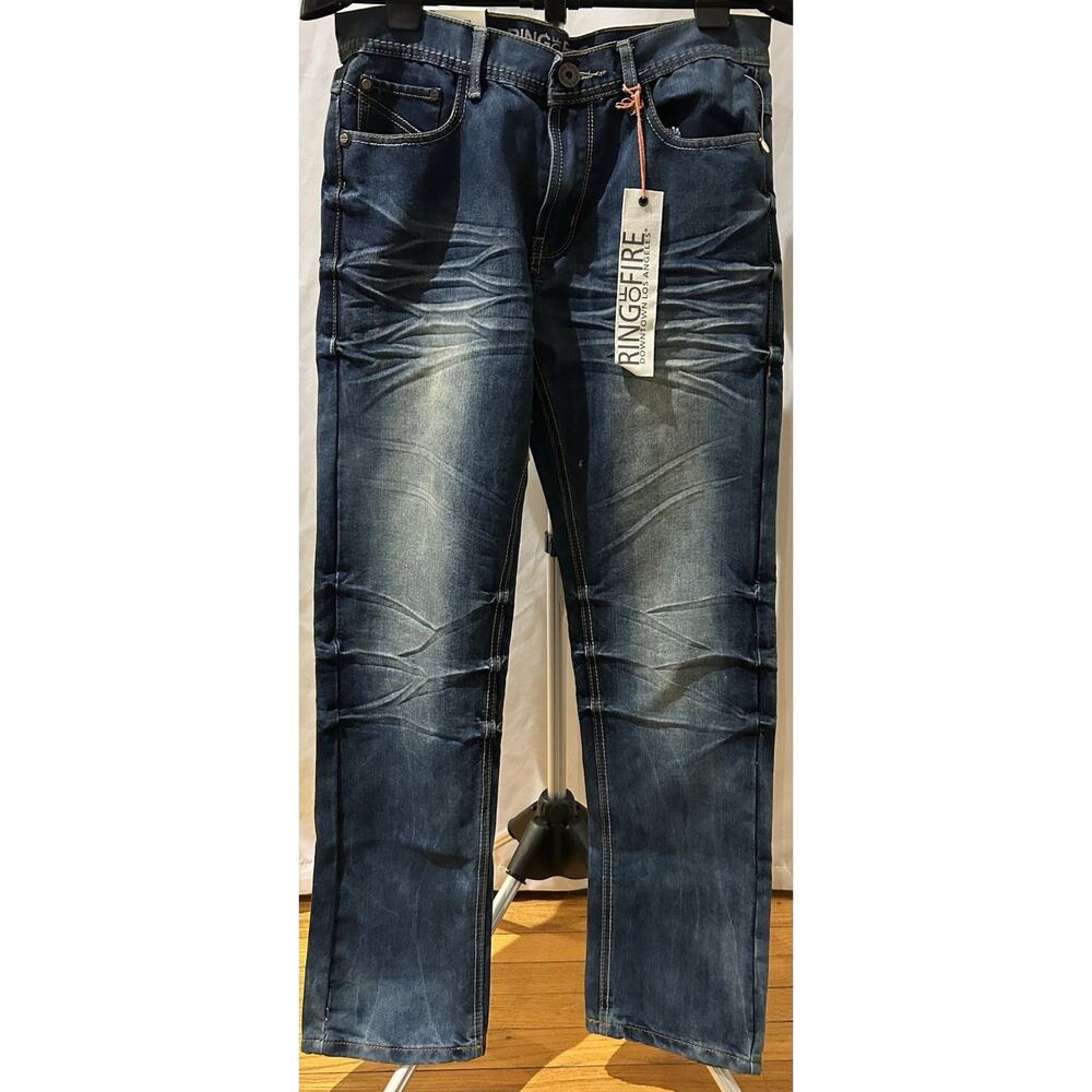 NWT Ring of Fire Slim Straight Denim Jeans 33 x 32